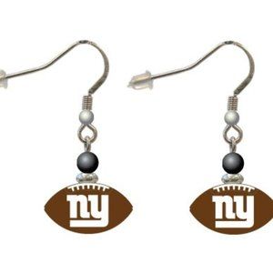 New York Giants Football J Hook Logo Earrings